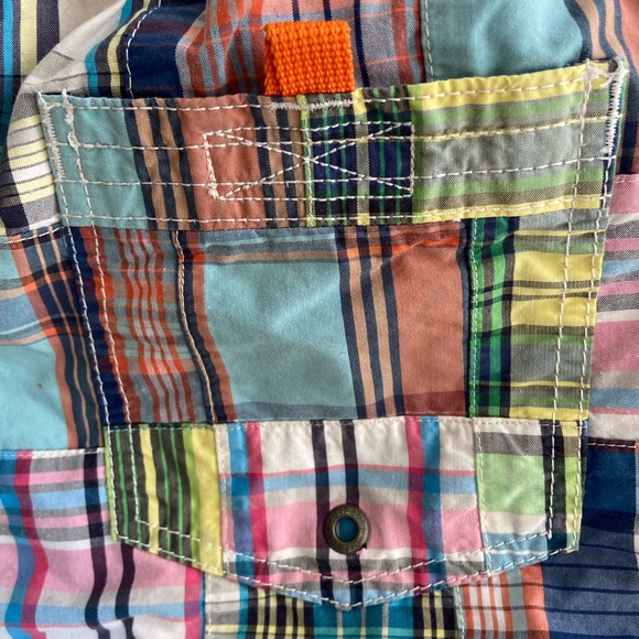 Gap boys swim shorts in multicoloured plaid with drawstring - Picture 4 of 6